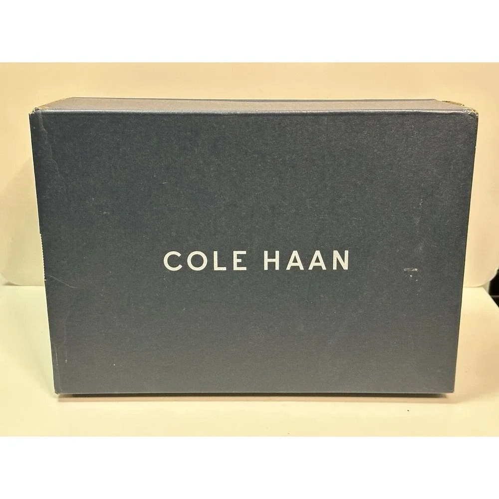 Cole Haan, Jitney Knot Wedge Sandals, Black Leather, Size‎ 8B